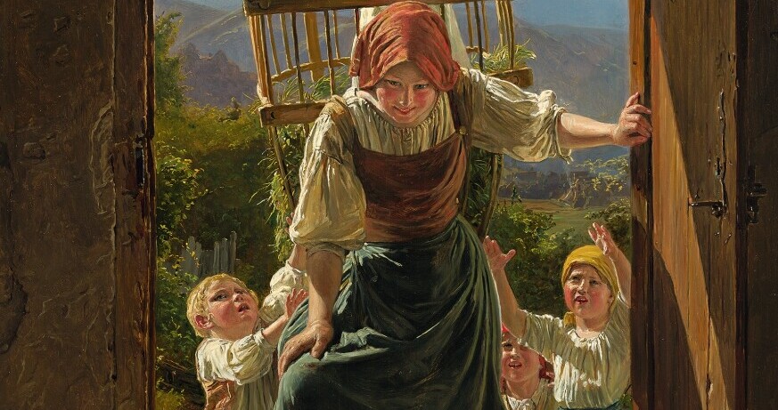 Ferdinand Georg Waldmüller, Heimkehrende Mutter mit Kindern, 1863 © Leopold Museum, Wien, Foto: Leopold Museum, Wien Ausstellung: WEGE ZUR WIRKLICHKEIT. Von Waldmüller bis Romako