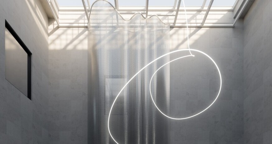 BRIGITTE KOWANZ/EVA SCHLEGEL, Kunstinstallationen im Leopold Museum, Wien, 2025, Eva Schlegel/ESTATE BRIGITTE KOWANZ, Rendering: D. Minovski © Bildrecht, Wien 2025 Exhibition: KOWANZ. ORTNER. SCHLEGEL