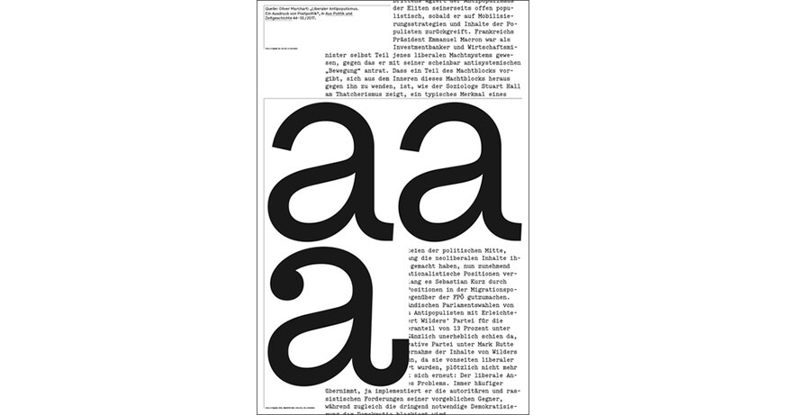 David Einwaller visualizes a text passage from "Liberal Antipopulism. An Expression of Post Politics" by Oliver Marchart