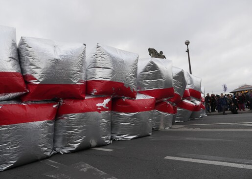 Tools for Action, Red Line Barricade, COP21 protest, Paris 2015. Courtesy Tools for Action Foundation; Photograph: Artúr van Balen Tools for Action, Red Line Barricade, COP21 protest, Paris 2015. Courtesy Tools for Action Foundation; Photograph: Artúr van Balen