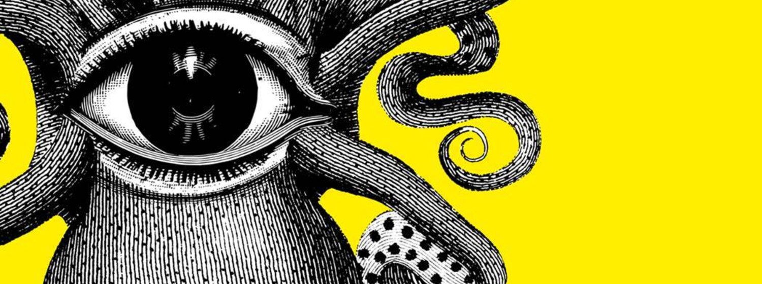 TRICKY WOMEN / TRICKY REALITIES 2020 - International Animation Film Festival Hauptsujet des Tricky Women Tricky Realities Festivals 2020: ein Auge eines Oktopus vor gelbem Hintergrund