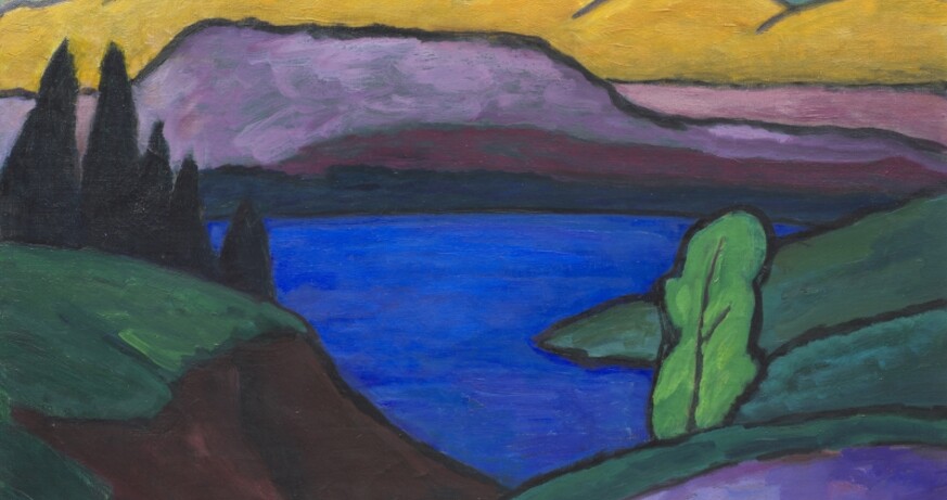 GABRIELE MÜNTER, Der blaue See, 1954 © Lentos Kunstmuseum Linz, Foto: LENTOS Kunstmuseum Linz/Reinhard Haider © Bildrecht, Wien 2023 Öffentliche Führung: Gabriele Münter