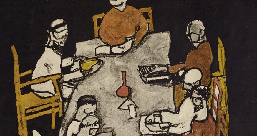 Egon Schiele, „Tafelrunde“. Plakat für die 49. Ausstellung der Wiener Secession, 1918 © Leopold Museum, Wien | Foto: Leopold Museum, Wien/Manfred Thumberger 6th EGON SCHIELE SYMPOSIUM: Egon Schiele and Literature