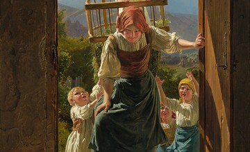 Ferdinand Georg Waldmüller, Heimkehrende Mutter mit Kindern, 1863 © Leopold Museum, Wien, Foto: Leopold Museum, Wien
