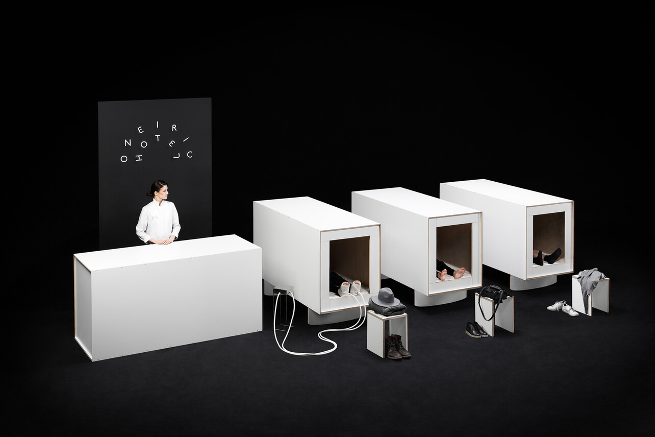 Oneiric Hotel — a pop-up hotel equipped with special dream-directing equipment. Artist: Julijonas Urbonas Photography: Aiste Valiute and Daumantas Plechavicius