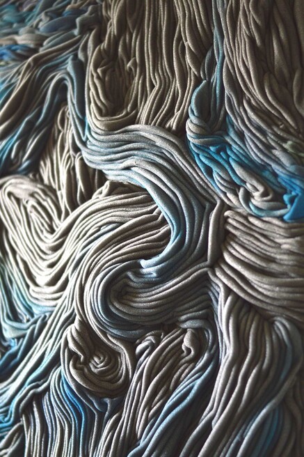 Blue Tapestry, wool, sponge, acrylic, 150x100cm. 2018, detail