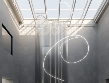 BRIGITTE KOWANZ/EVA SCHLEGEL, Kunstinstallationen im Leopold Museum, Wien, 2025, Eva Schlegel/ESTATE BRIGITTE KOWANZ, Rendering: D. Minovski © Bildrecht, Wien 2025