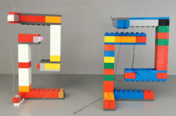 Tensegrity Modell aus LEGO: es scheint zu schweben und ist trotzdem stabil – wie unsere Wirbelsäule. © Foto: Az W