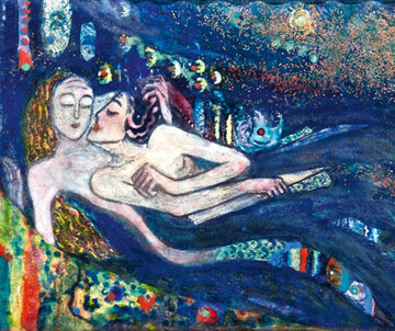 Rudolf Kalvach, Meerjungfrau (Detail), 1909/12, Email auf Kupfer, Privatbesitz Fantastisch! Rudolf Kalvach