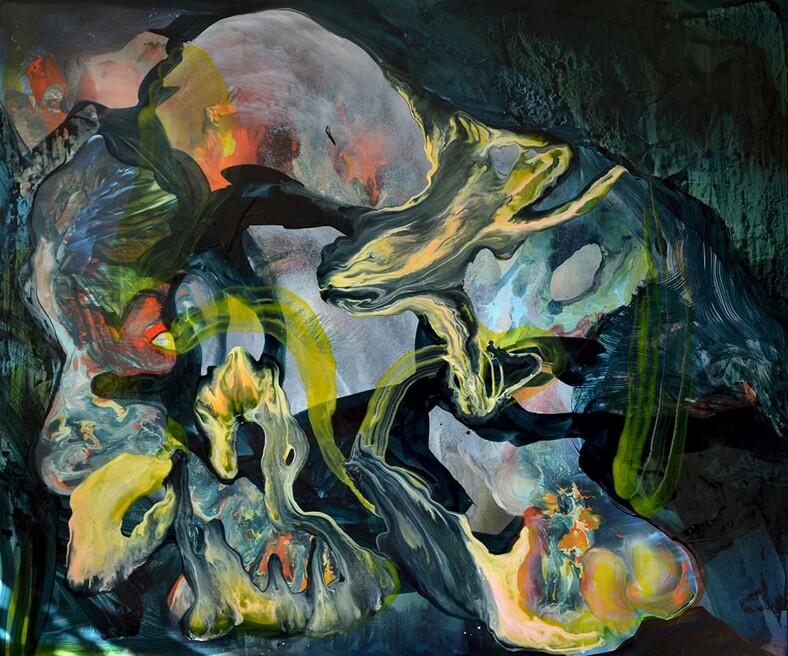 Cave, 100x120cm, oil, acrylic on canvas, 2017