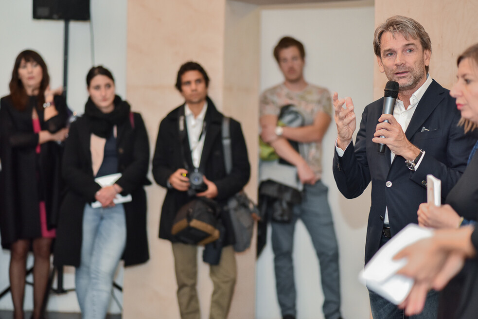 Boris Marte ( ERSTE Foundation) with curator Dóra Hegyi (tranzit.hu)