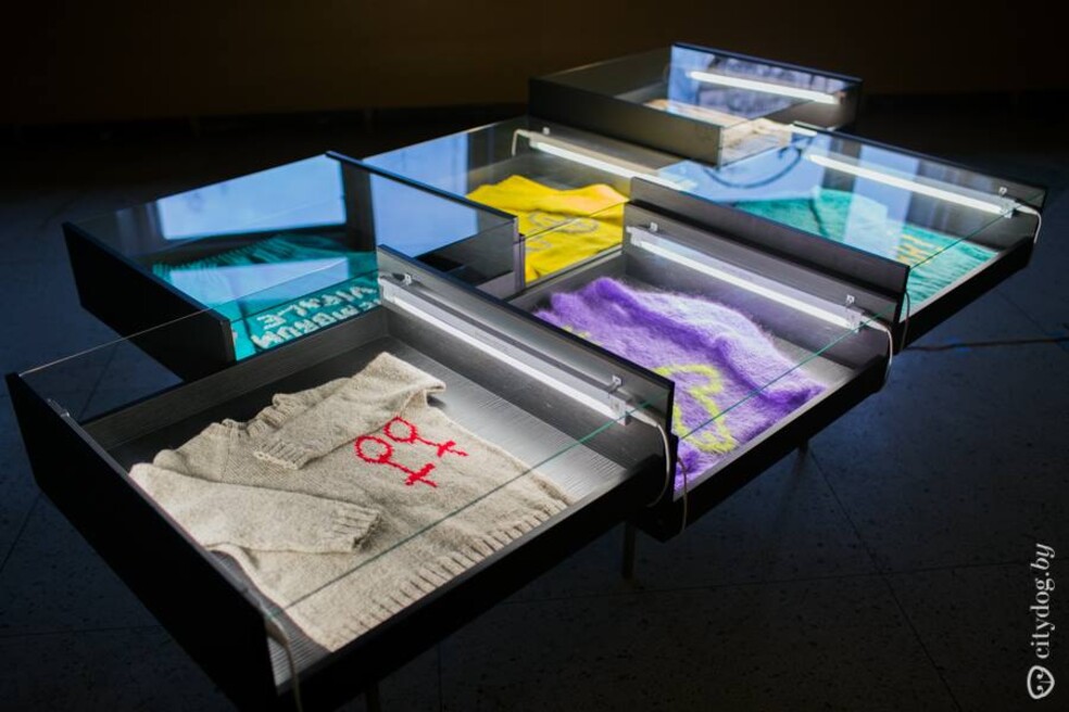 1st exhibitoin: Three work in the canteena by Jaanus Samma, 2016