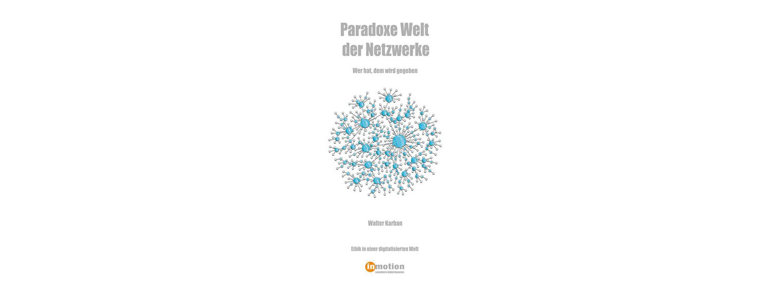 weißes Buchcover mit blauem Netzwerk