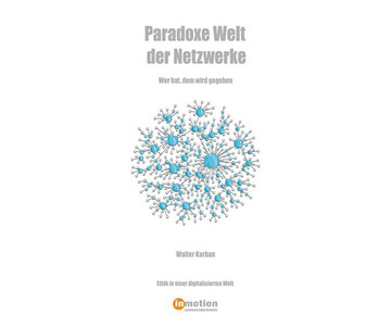weißes Buchcover mit blauem Netzwerk