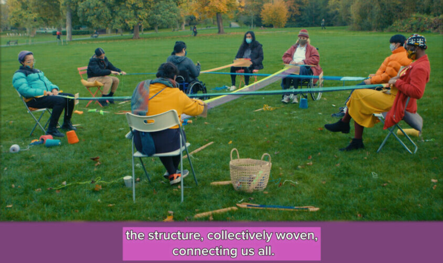 House Made of Tin (A socially distanced weaving performance), 2020, Film still © Raisa Kabir