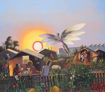 Wolfgang Mattheuer, Der Nachbar, der will fliegen, 1984, Foto: József Rosta / Ludwig Museum – Museum of Contemporary Art, Courtesy der Künstler, © Bildrecht, Wien 2024 Wolfgang Mattheuer, Der Nachbar, der will fliegen, 1984, Foto: József Rosta / Ludwig Museum – Museum of Contemporary Art, Courtesy der Künstler, © Bildrecht, Wien 2024