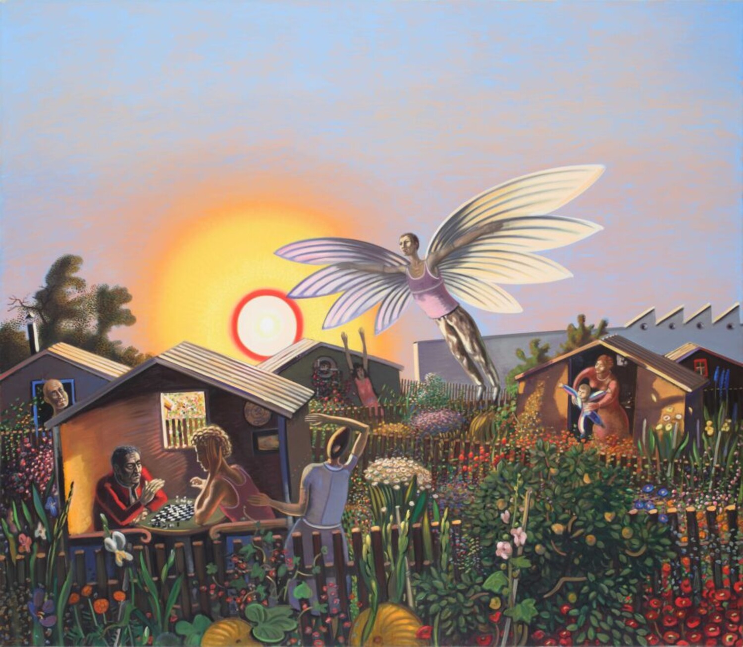 Wolfgang Mattheuer, Der Nachbar, der will fliegen, 1984, Foto: József Rosta / Ludwig Museum – Museum of Contemporary Art, Courtesy der Künstler, © Bildrecht, Wien 2024 Wolfgang Mattheuer, Der Nachbar, der will fliegen, 1984, Foto: József Rosta / Ludwig Museum – Museum of Contemporary Art, Courtesy der Künstler, © Bildrecht, Wien 2024