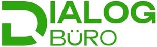 Green logo with stylized letter D and the words "DIALOG BÜRO".