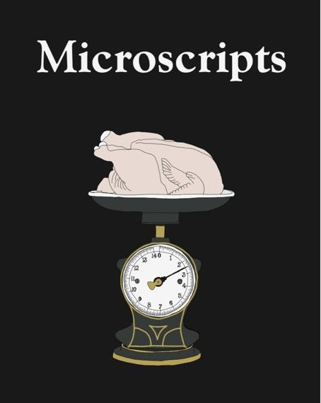 Vintage kitchen scale with a raw turkey placed on top.