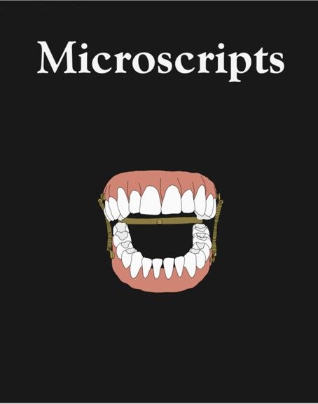 Illustration of an open set of artificial teeth with mechanical elements.
