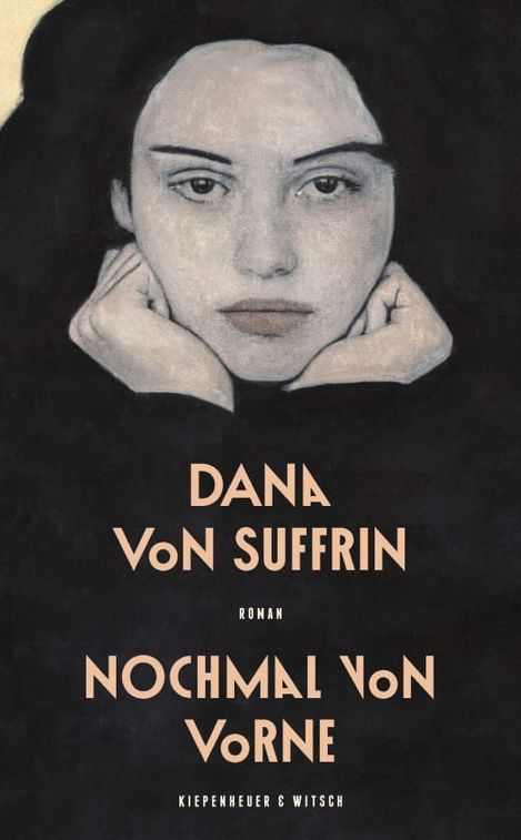 Black-and-white book cover design with the title "Dana von Suffrin Nochmal von vorne" and the publisher name "Kiepenheuer & Witsch".