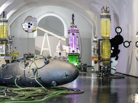 Exhibition view METABOLICA – Thomas Feuerstein, MQ Freiraum