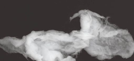 White smoke or steam against a dark background.