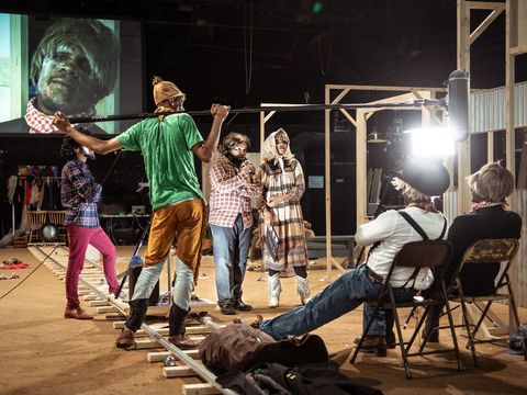 Stage scene from the play "Dark Noon"