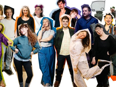 Künstlerinnen und Künstler von VRUM performing arts collective sind als Collage auf dem Bild zu sehen.